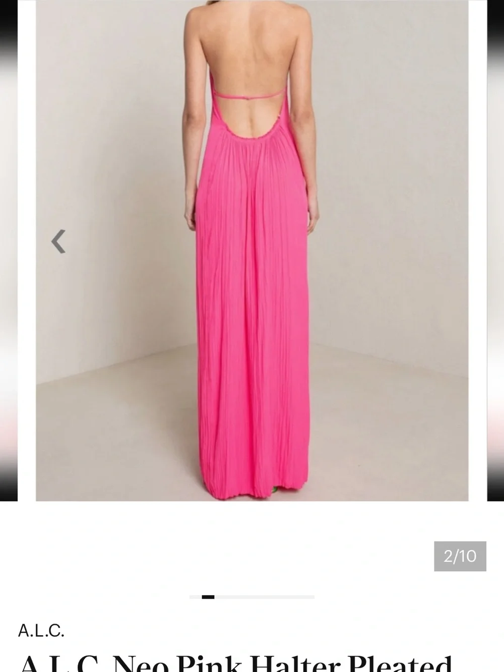 A.L.C. Hot Pink Halter Maxi Dress